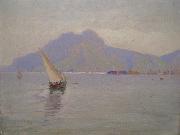 Carl Wilhelm Barth Innseilingen Til Palermo Sweden oil painting artist